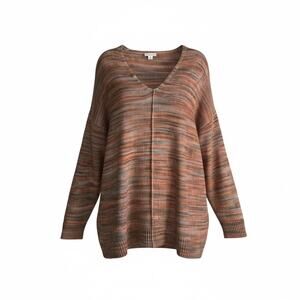 ANA A New Approach Oversized Sweater Womens XXL Rust Brown Space Dye Tunic Cozy